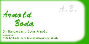 arnold boda business card